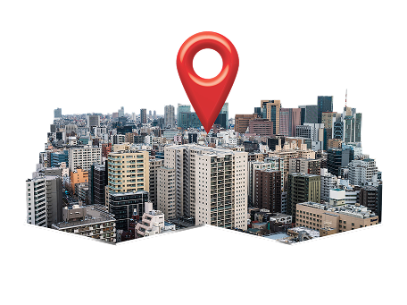 City Map with Location Pin